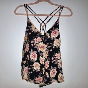 NWOT American Eagle Strappy Back Floral Tank Top
